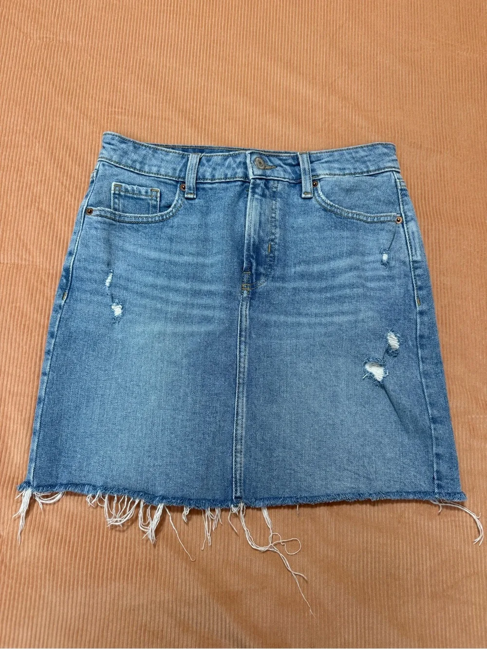Old Navy Light Blue Distressed Denim Mini Skirt